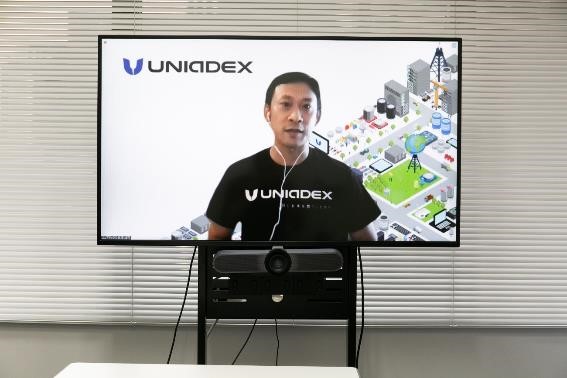 「テレワーク診断サービス」(無償)を説明するユニアデックス 安原